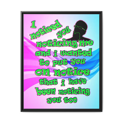 noticed you noticing - framed canvas art (light blue-pink wave)