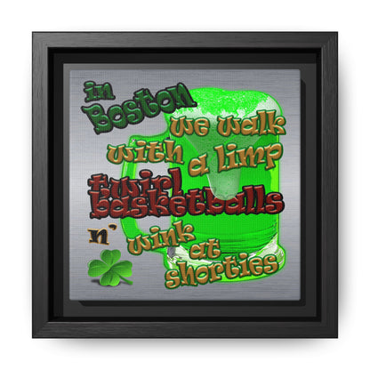 celtics logo - framed canvas art (brushed nickel)