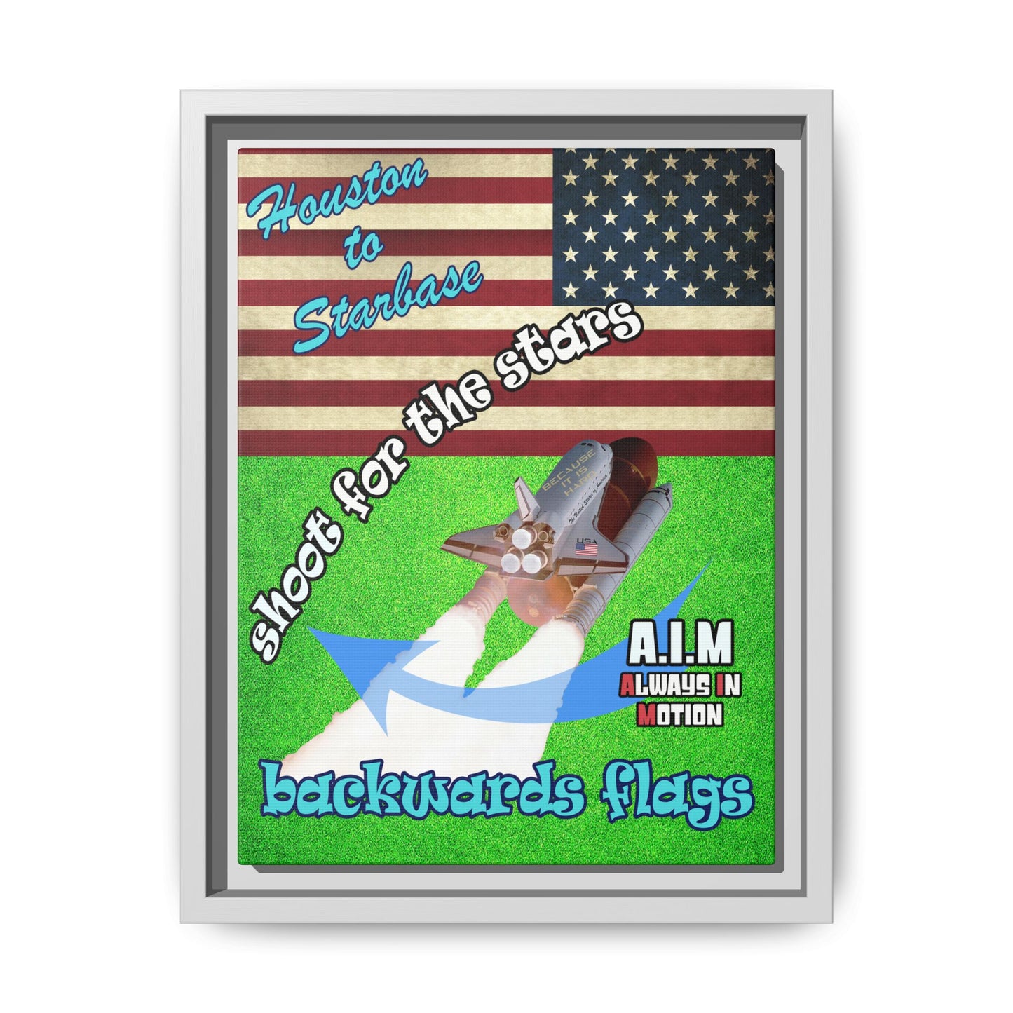 shoot for the stars - framed canvas art (green turf)