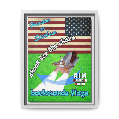 shoot for the stars - framed canvas art (green turf)
