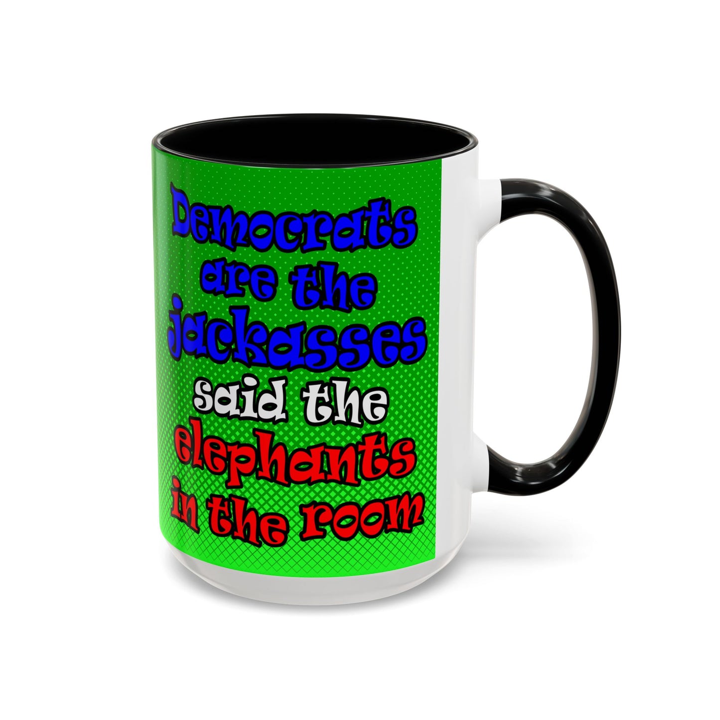 donkeys and elephants - Accent Mug (logo green)
