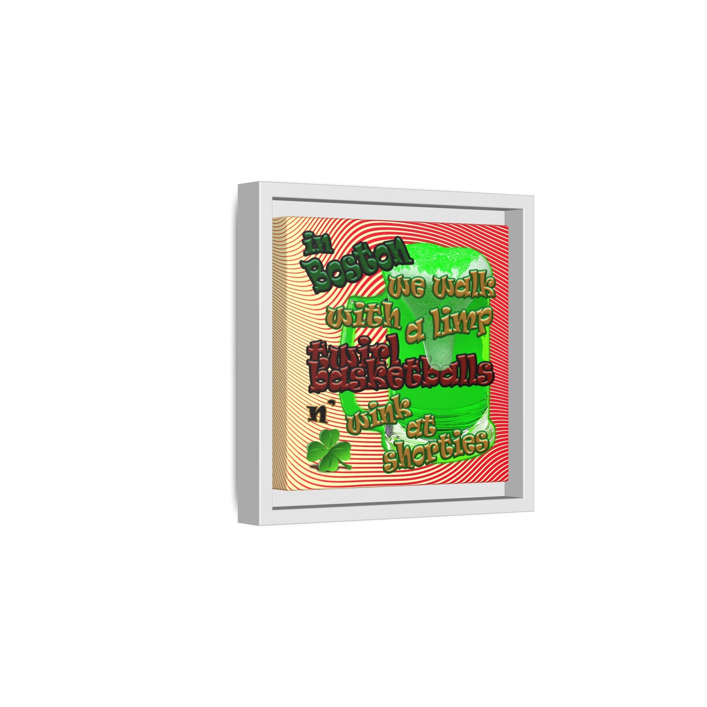 celtics logo - framed canvas art (yellow-orange wave)