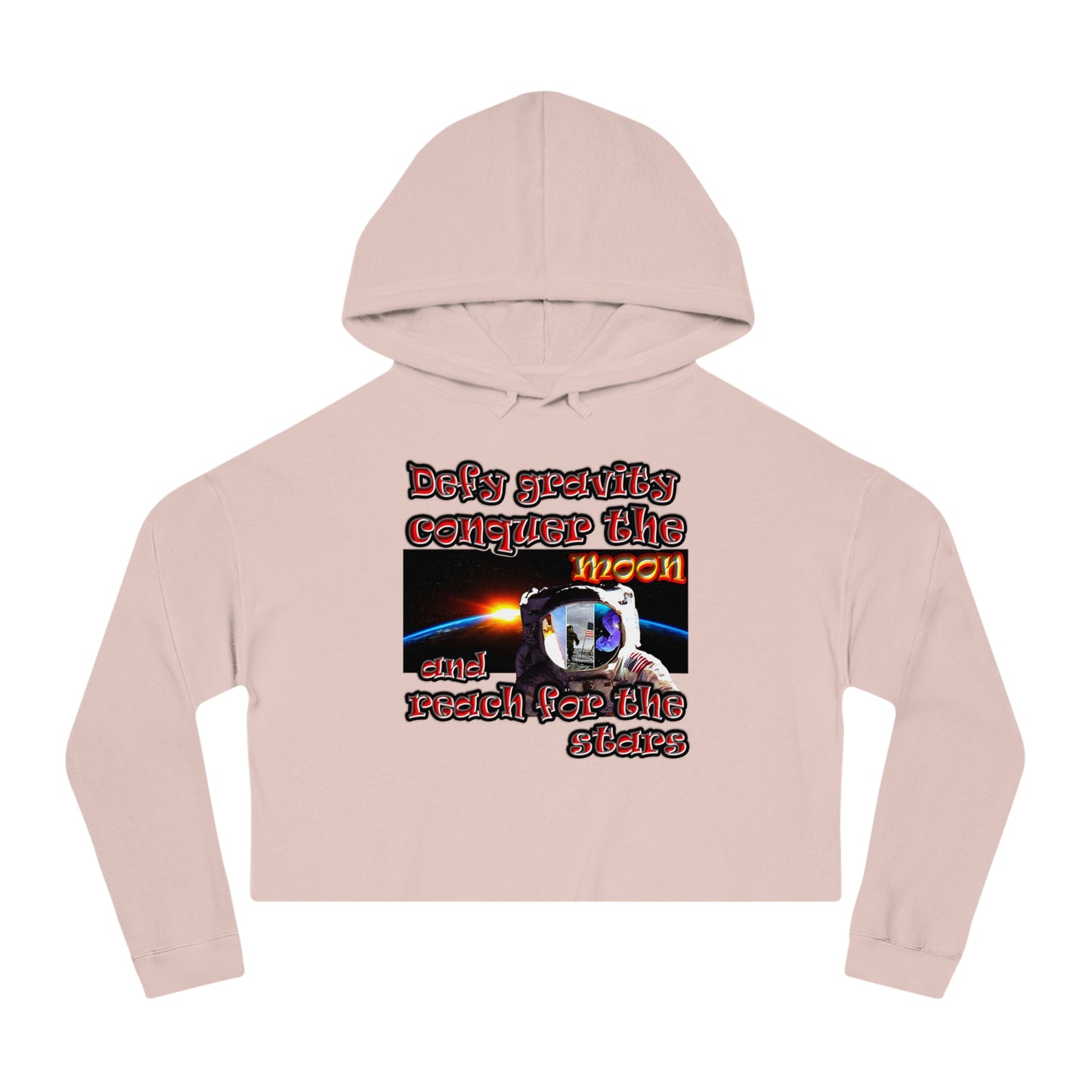 defy conquer reach - Women’s Cropped Hooded Sweatshirt