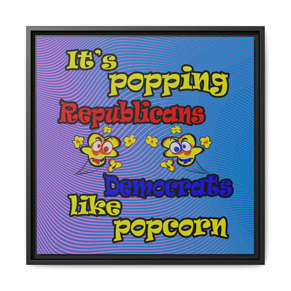 popping like popcorn - framed canvas art (light blue-purple wave)
