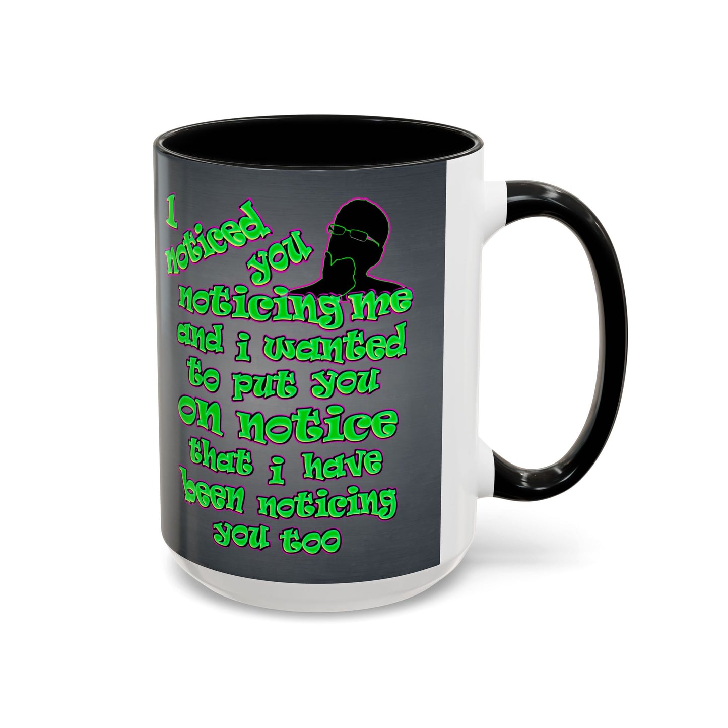 noticed you noticing - Accent Mug (grey-light grey)