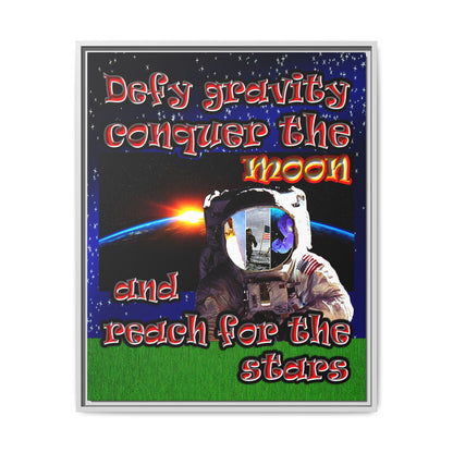 defy conquer reach - framed canvas art ('snoops' background)
