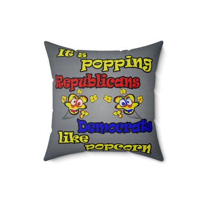 popping like popcorn - Spun Polyester Square Pillow - (grey-light grey)