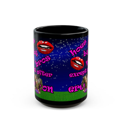 hoes b4 bros - Black Mug ('snoops' background)