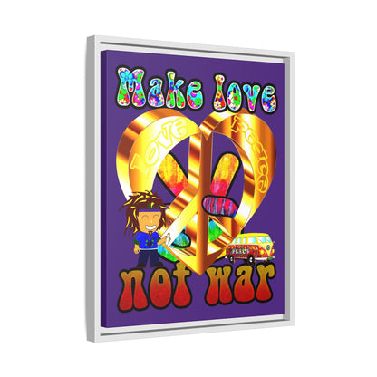 love peace - framed canvas art (purple)