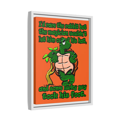 turtle race - framed canvas art (orange)