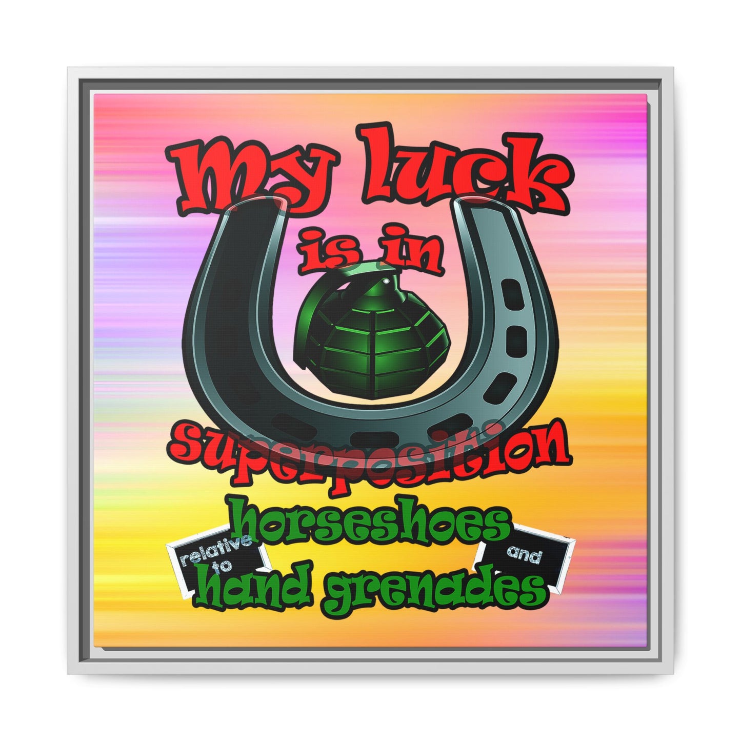my luck - framed canvas art (color blur)