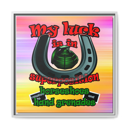 my luck - framed canvas art (color blur)