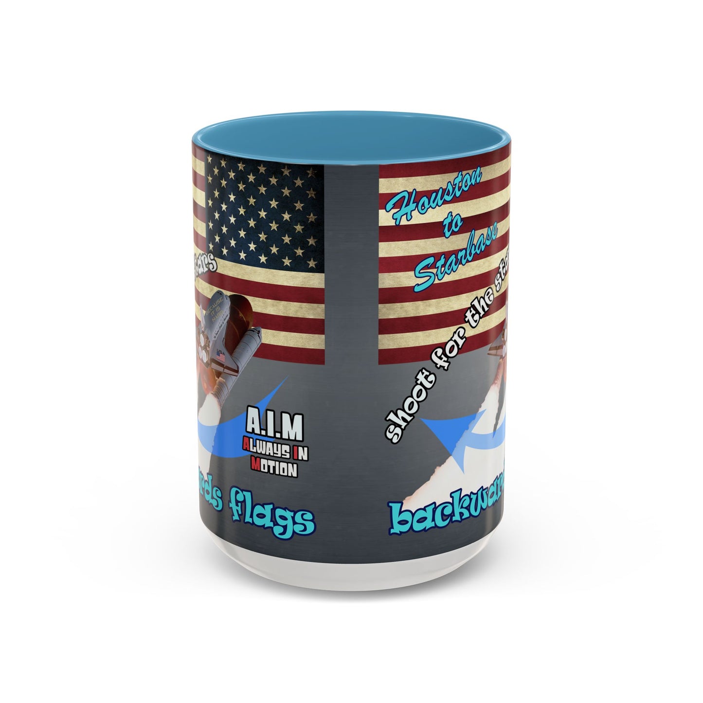 shoot for the stars - Accent Mug (grey-light grey)