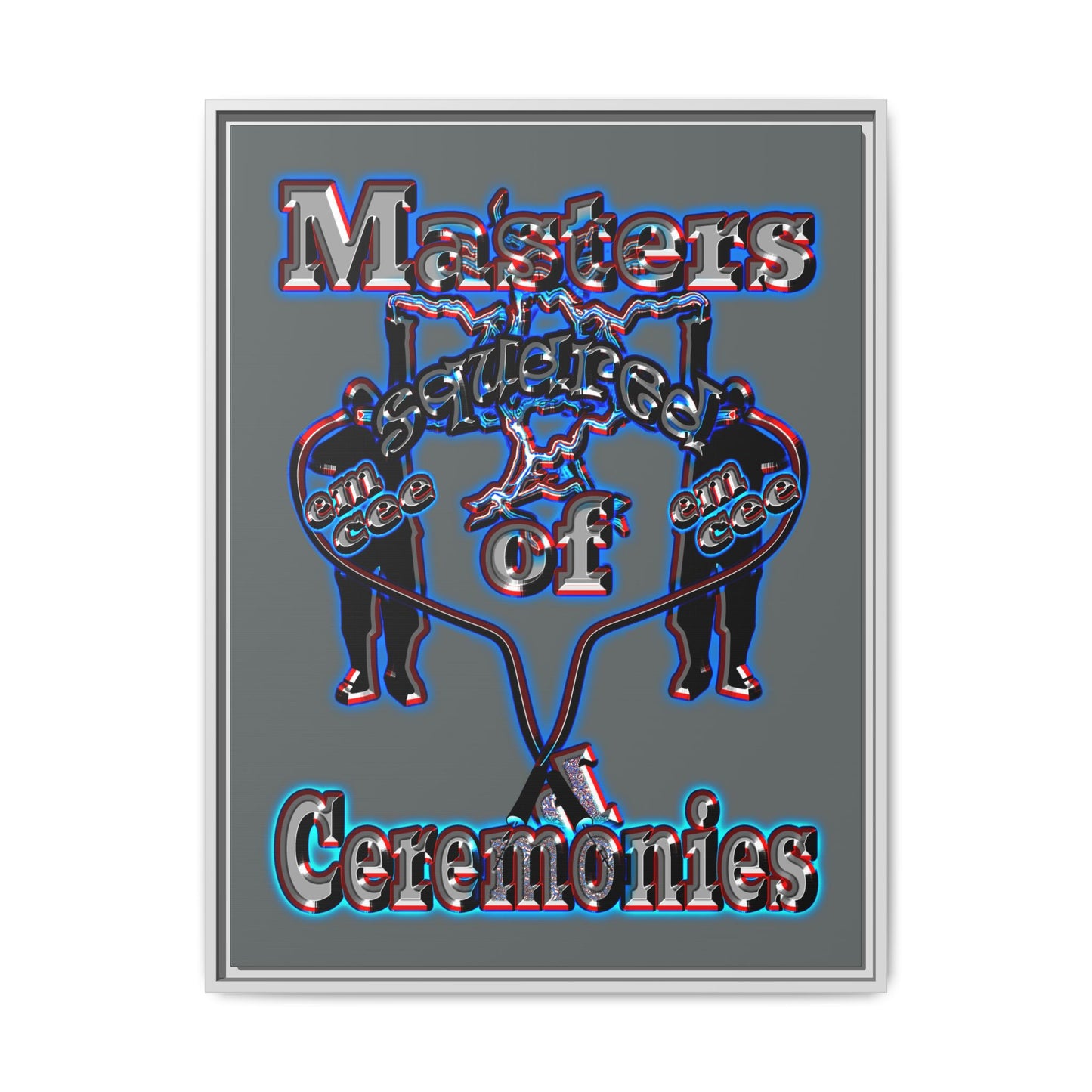 em cee squared - framed canvas art (dark grey)