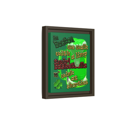 celtics logo - framed canvas art (dark green)