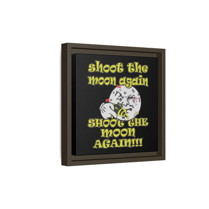 shoot the moon again - framed canvas art (black)