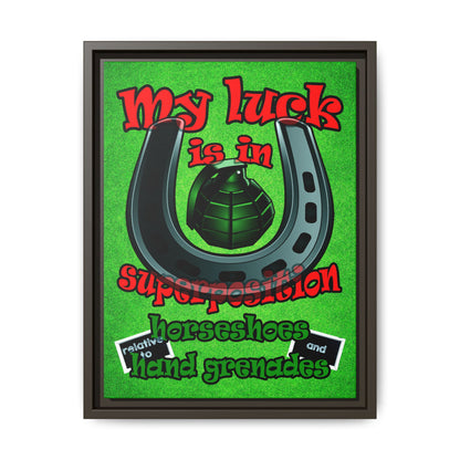 my luck - framed canvas art (green turf)