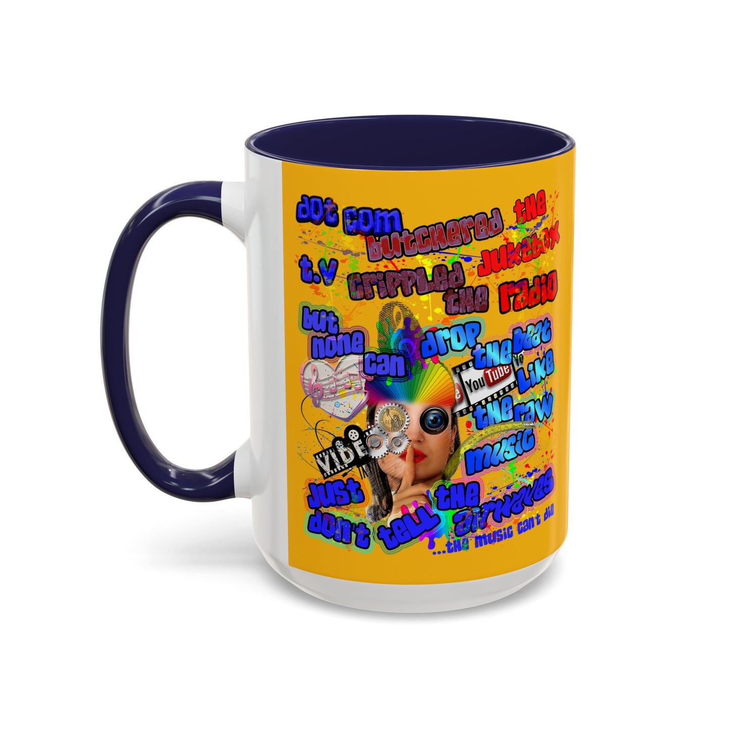 drop the beat - Accent Mug (yellow)