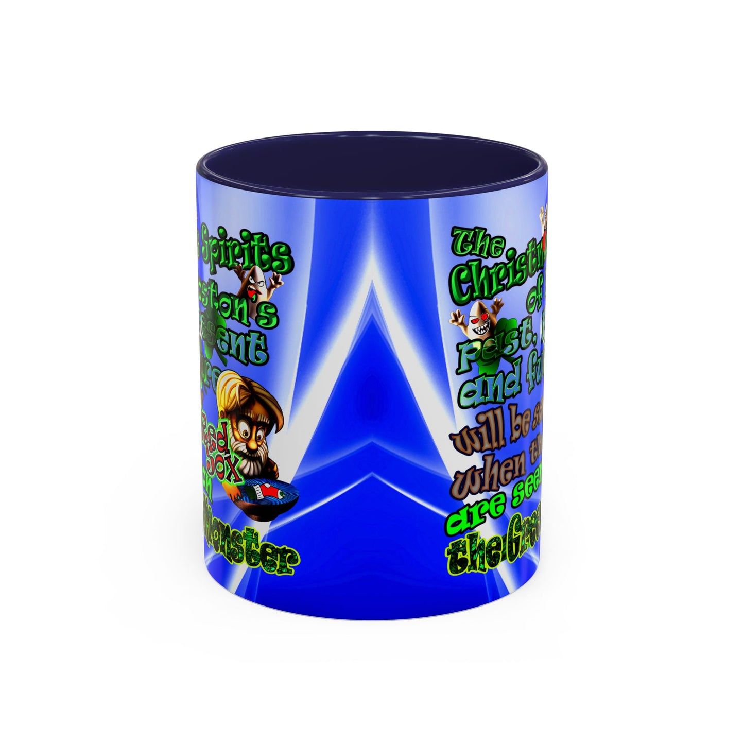 christmas spirits of boston - Accent Mug (blue-white wave)