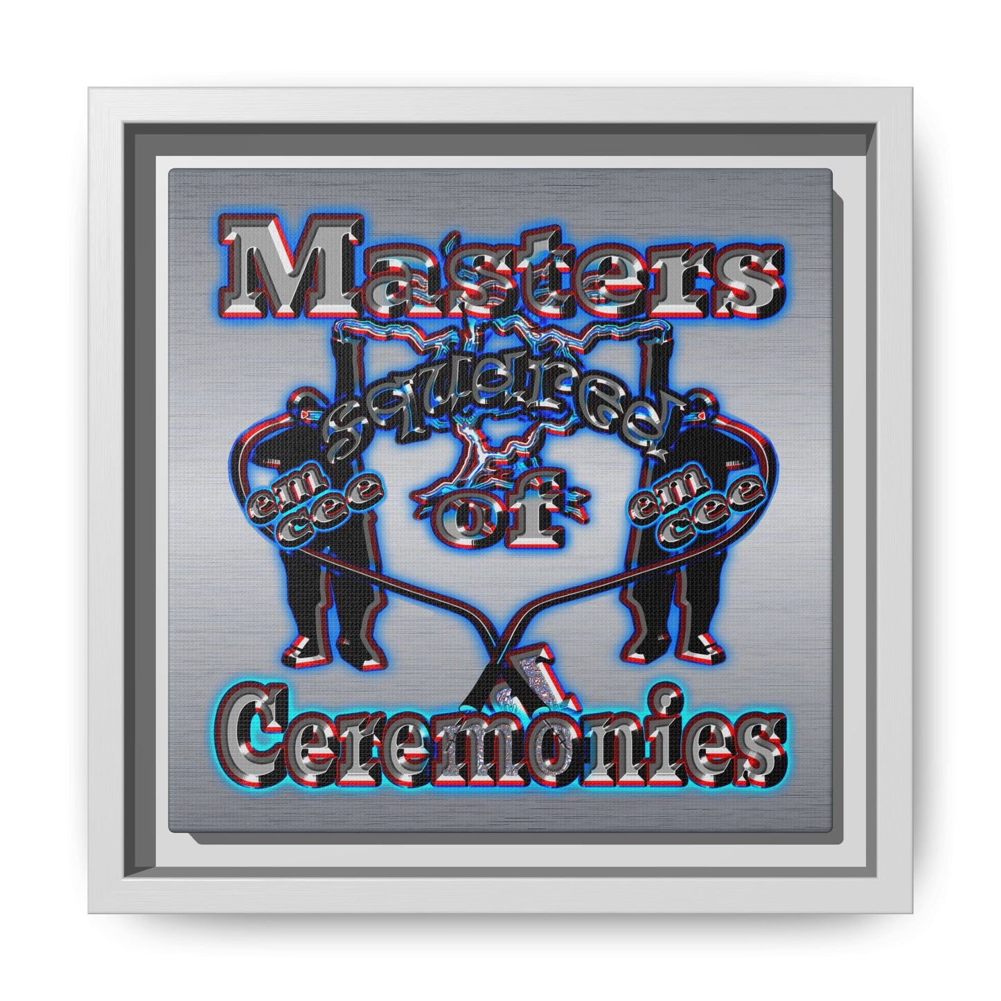 em cee squared - framed canvas art (brushed nickel)