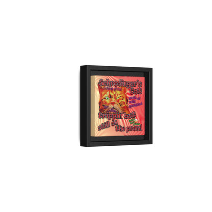 schrodinger's cat - framed canvas art (yellow-orange wave)