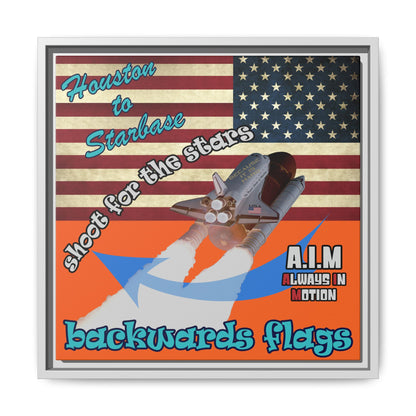 shoot for the stars - framed canvas art (orange)