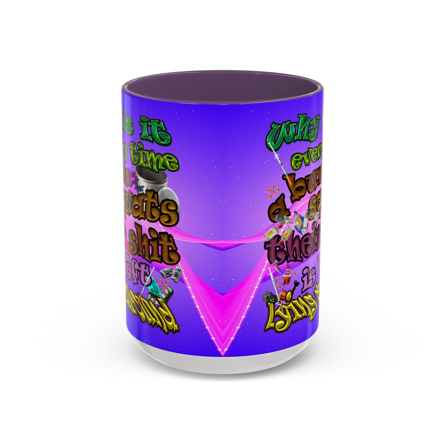 the bum's shit - Accent Mug (purple-pink wave)