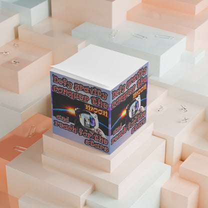 defy conquer reach - note cube (light blue-pink wave)