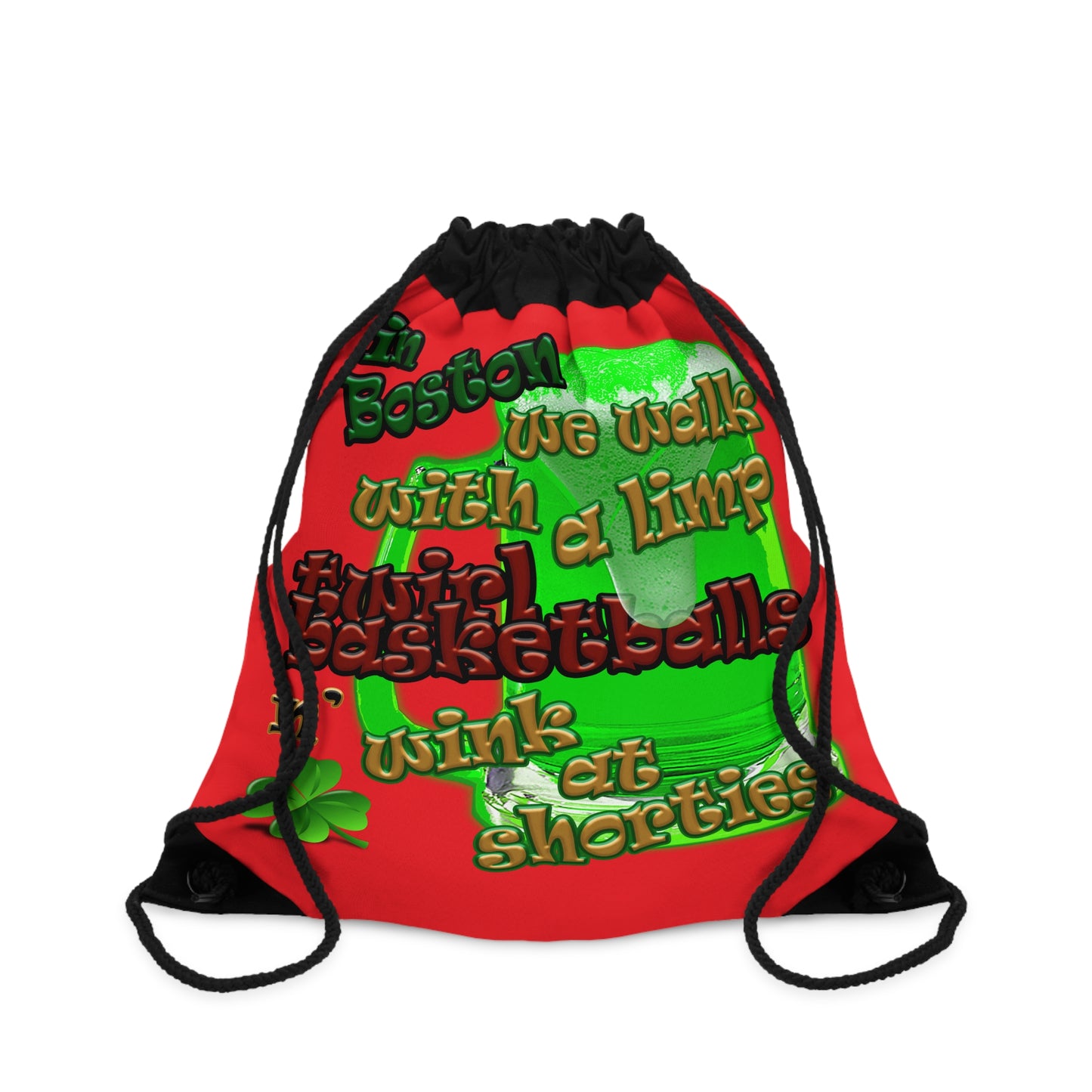celtics logo - Drawstring Bag (red)