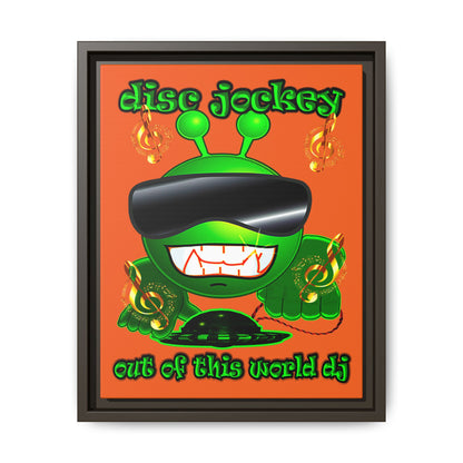 disc jockey - framed canvas art (orange)