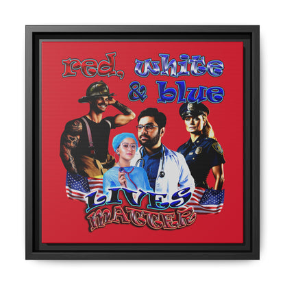 rw&b lives matter - framed canvas art (dark red)