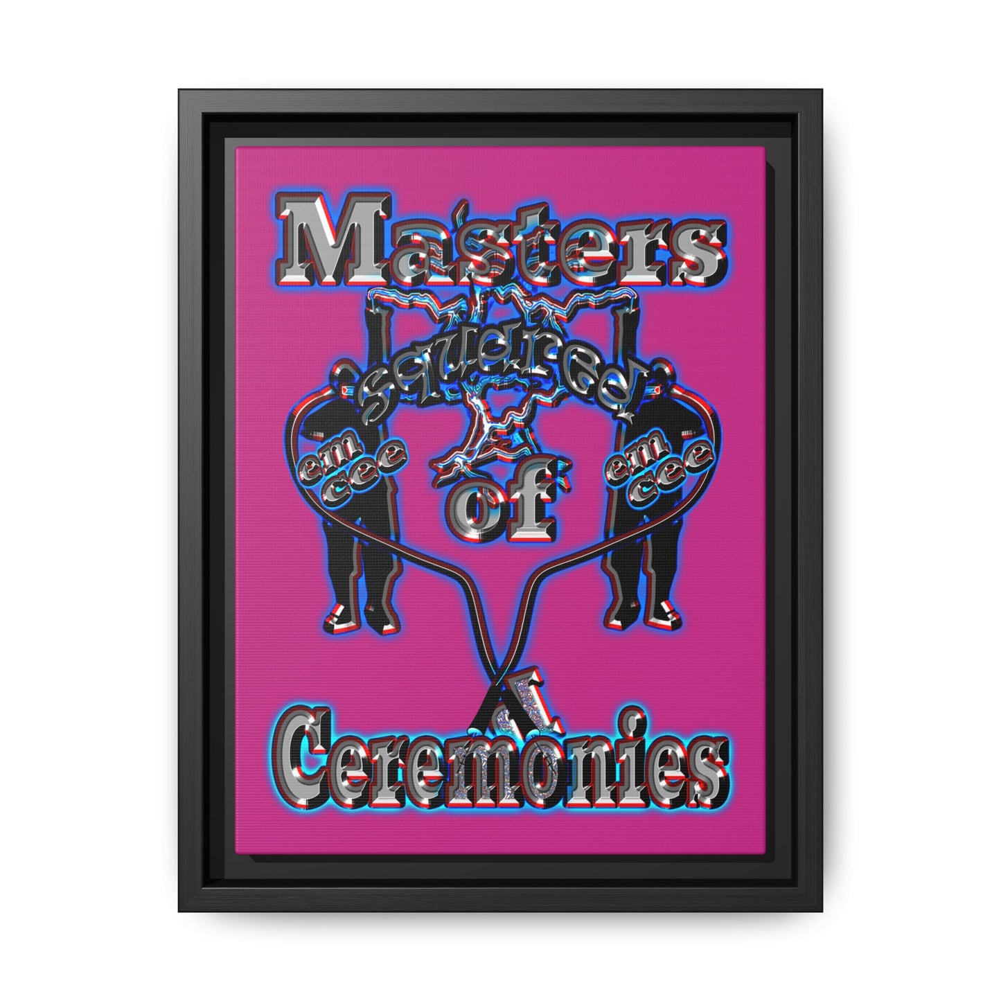 em cee squared - framed canvas art (pink)