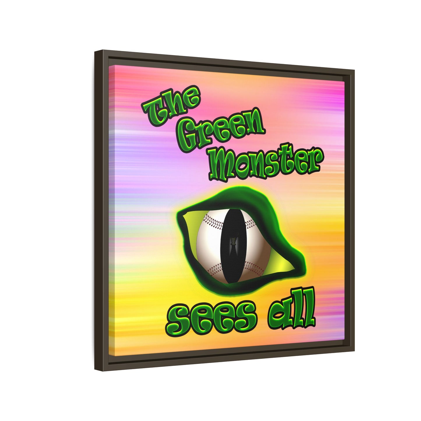 green monster - framed canvas art (color blur)