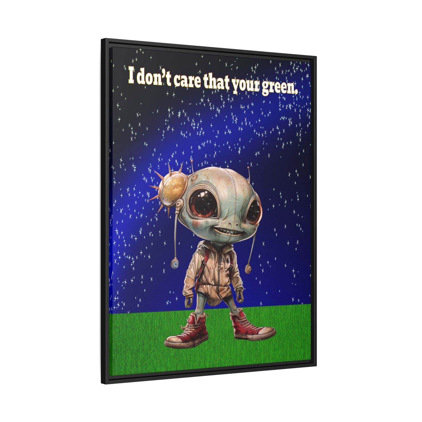 I don't care that your green - framed canvas art ('snoops' background)