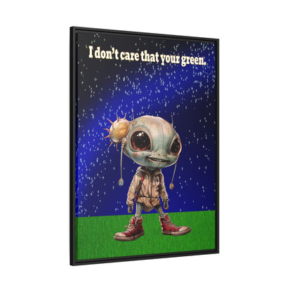 I don't care that your green - framed canvas art ('snoops' background)