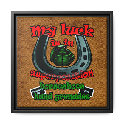 my luck - framed canvas art (brown papyrus)