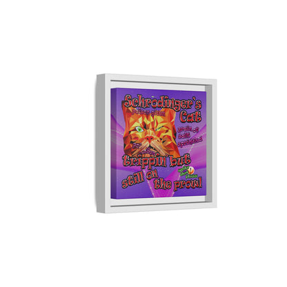 schrodinger's cat - framed canvas art (purple-pink wave)