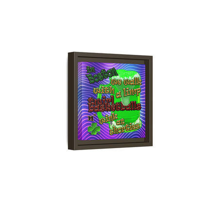 celtics logo - framed canvas art (purple wave)