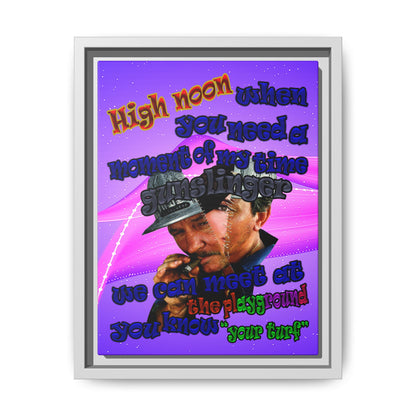 high noon - framed canvas art (purple-pink wave)