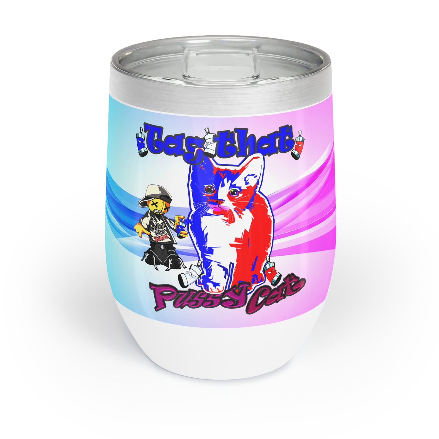 tag that - Chill Wine Tumbler (light blue-pink wave)