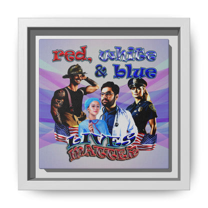 rw&b lives matter - framed canvas art (light blue-pink wave)