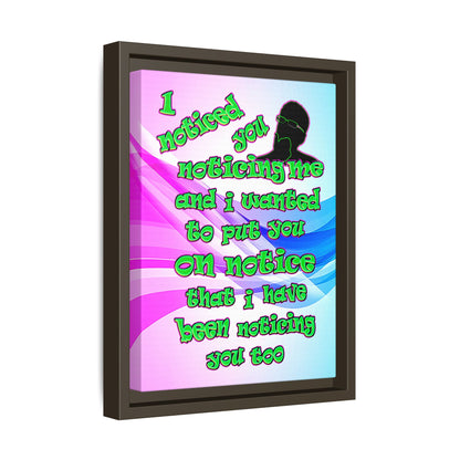 noticed you noticing - framed canvas art (light blue-pink wave)