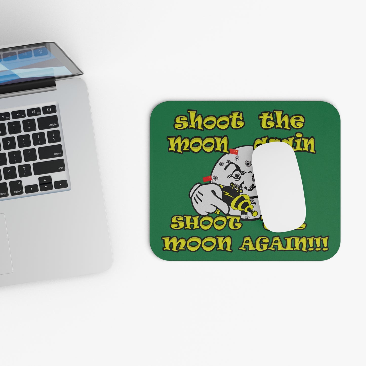 shoot the moon again - Mouse Pad (Rectangle) (dark green)