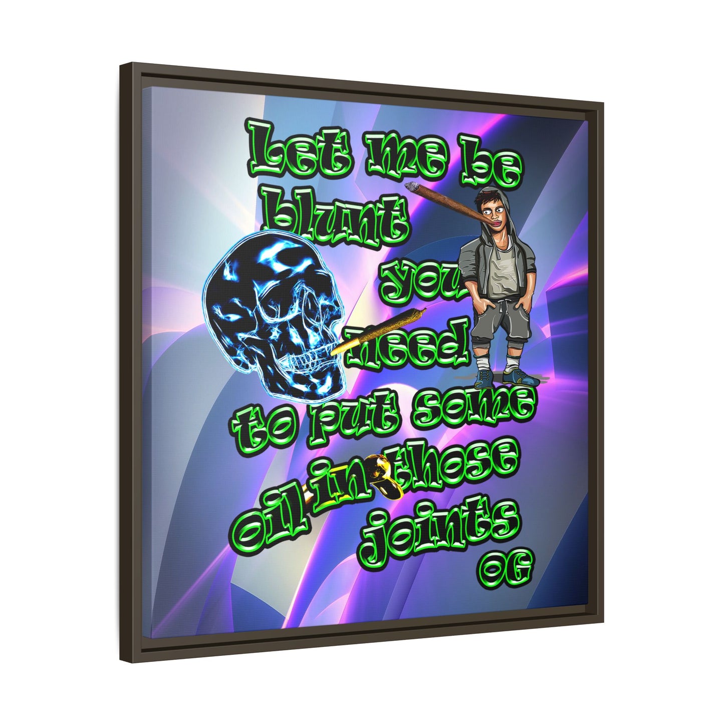 og - framed canvas art (grey-pink wave)