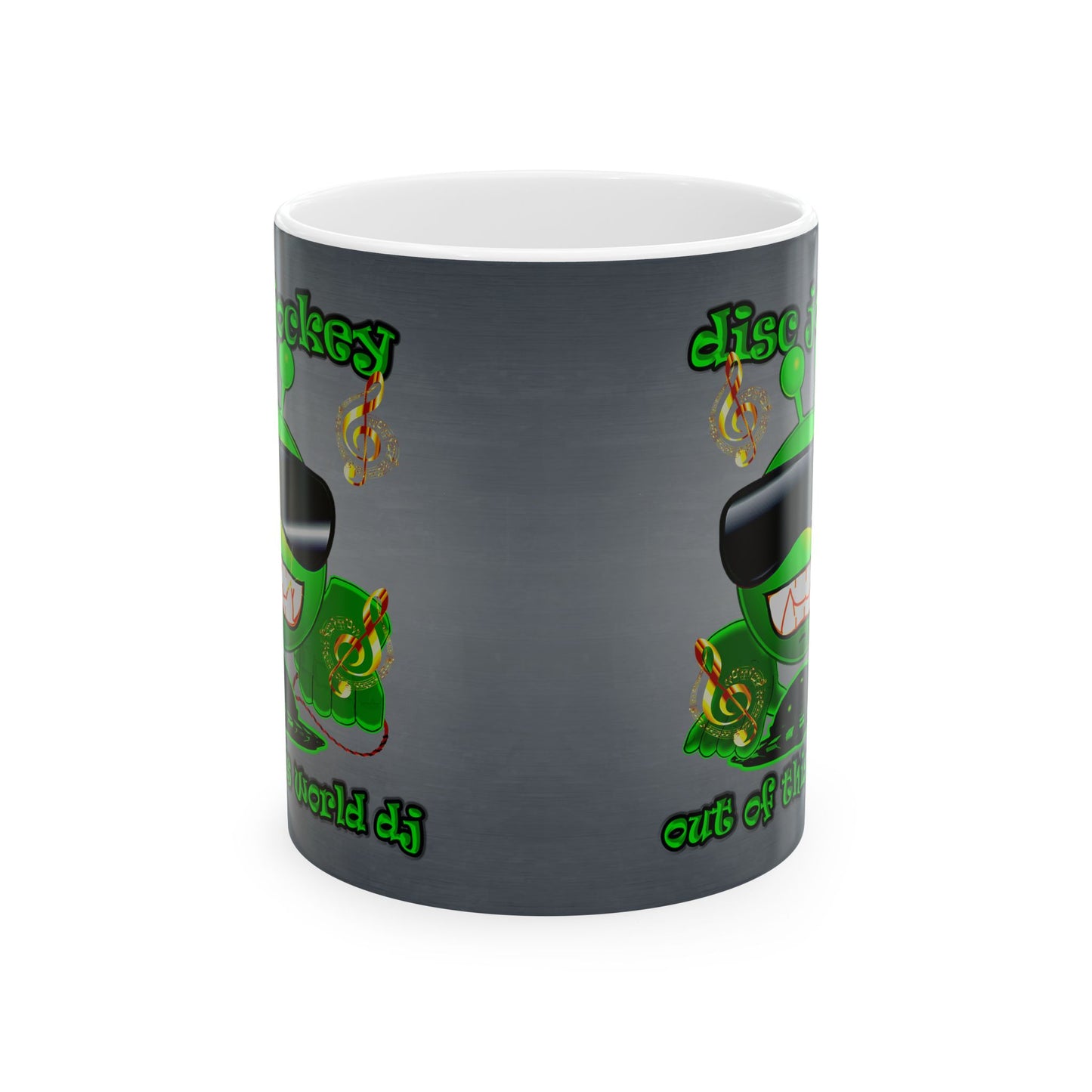 disc jockey - White Mug (grey-light grey)