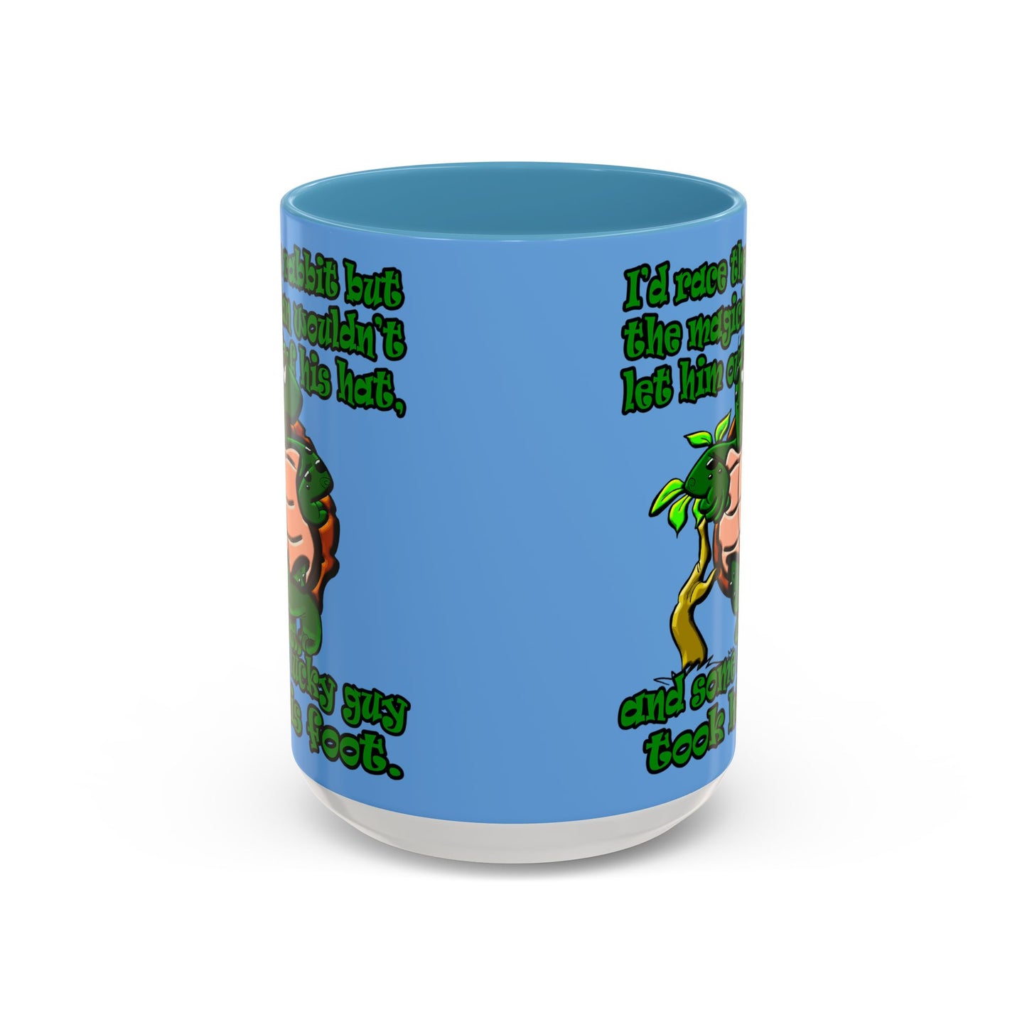 turtle race - Accent Mug (light blue)