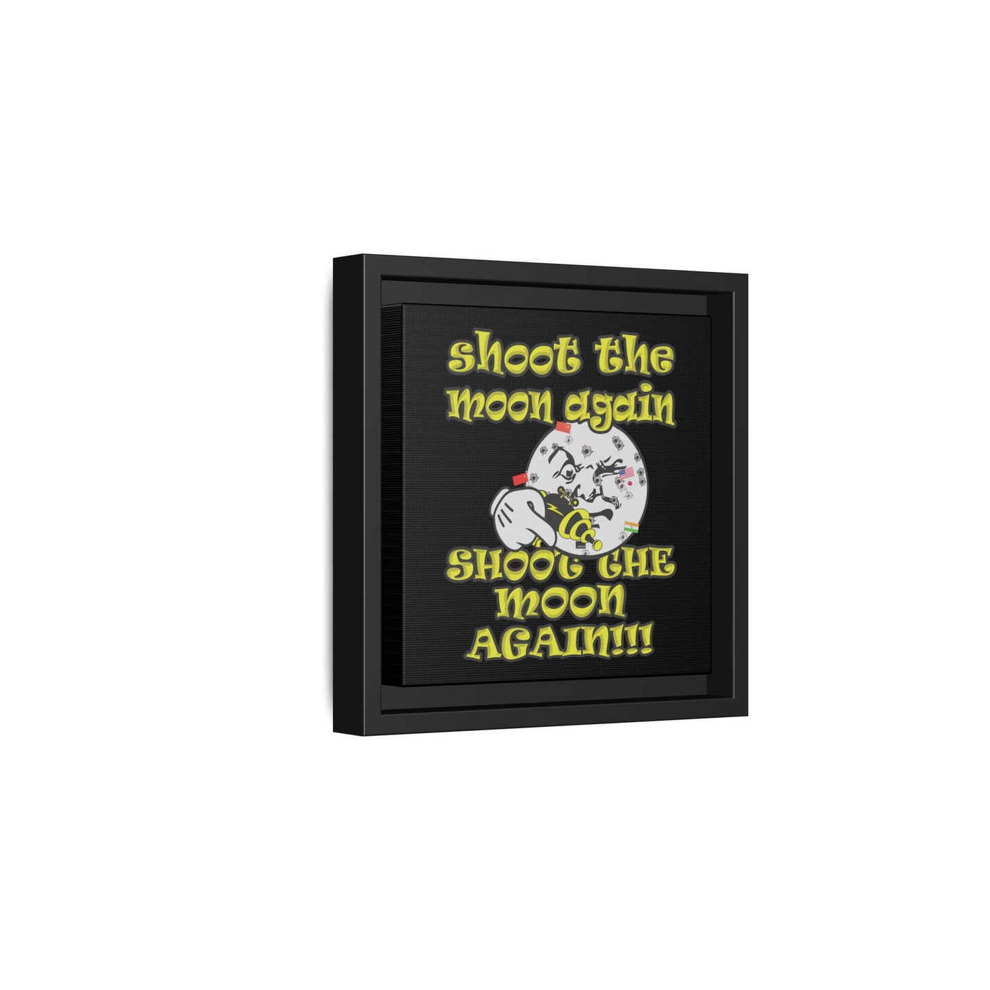 shoot the moon again - framed canvas art (black)