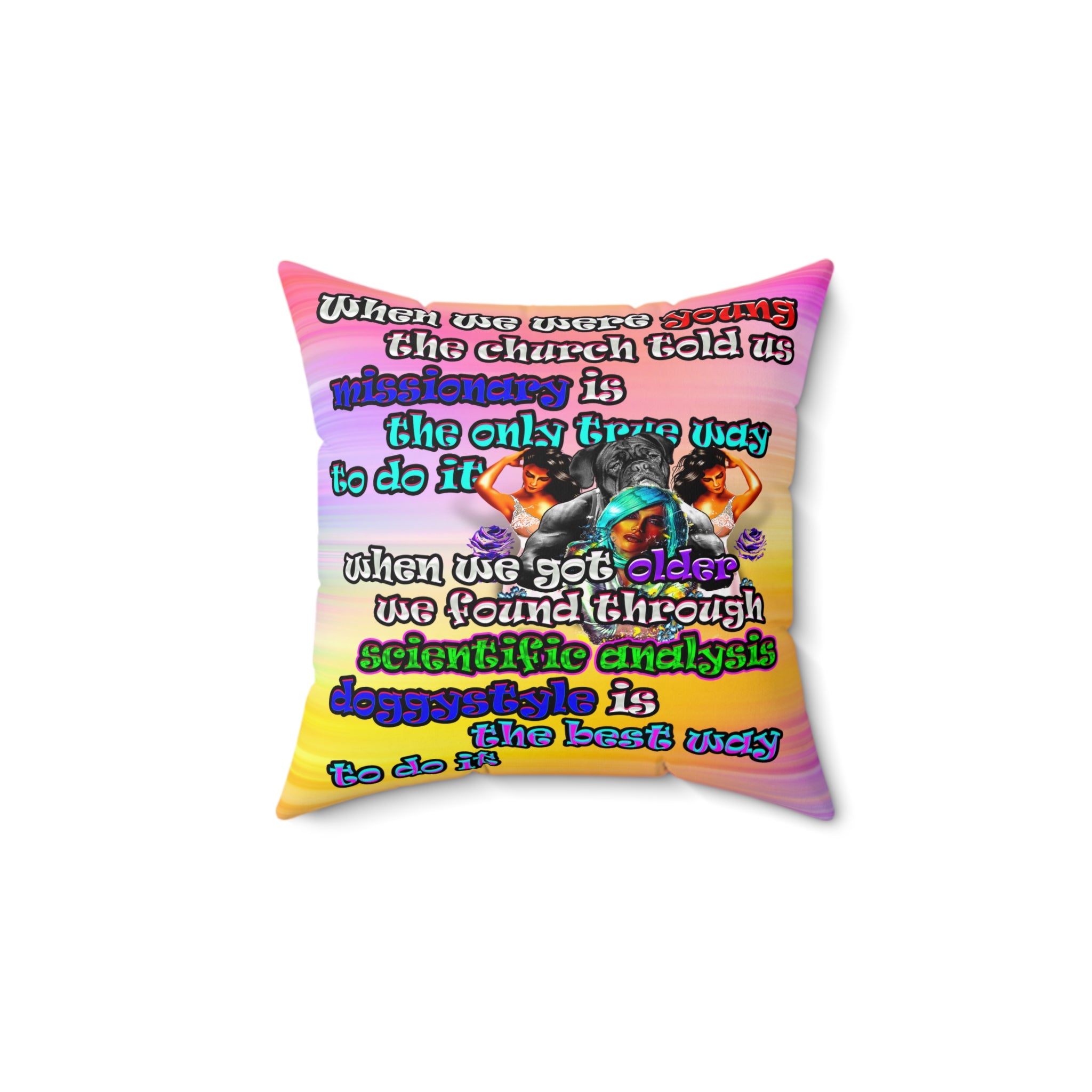 doggystyle - Spun Polyester Square Pillow - (color blur)