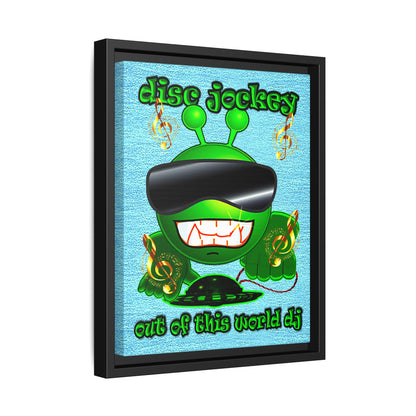 disc jockey - framed canvas art (faded blue)
