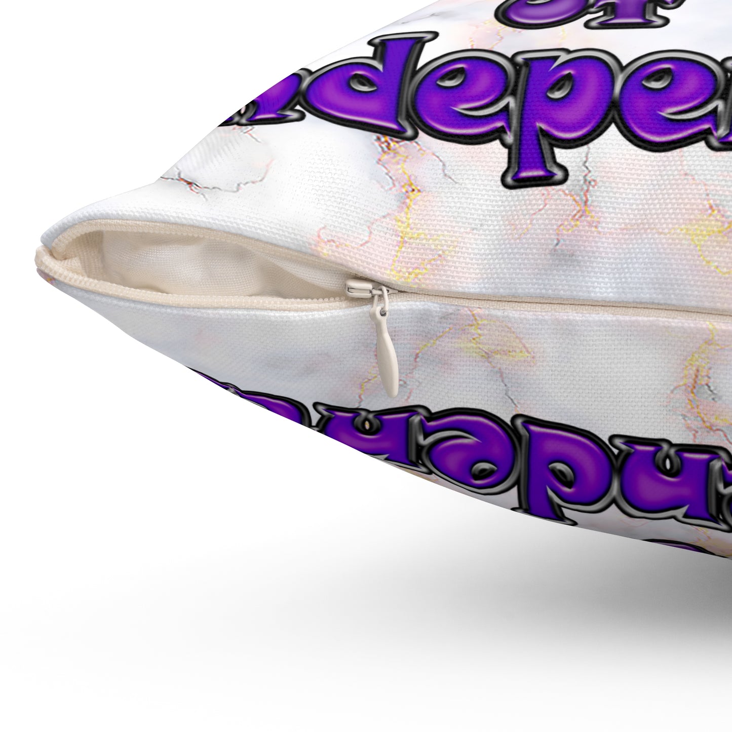 declaration of the independents - Spun Polyester Square Pillow - (white marble)